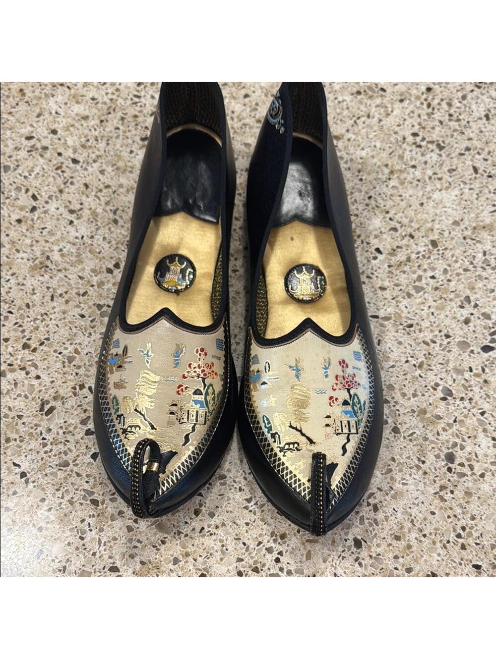 NOS hand, painted shoes size 10